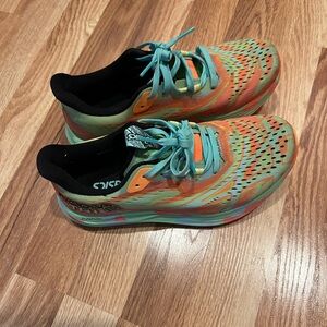 ASICS Vibrant Athletic Sneakers - Green and Orange